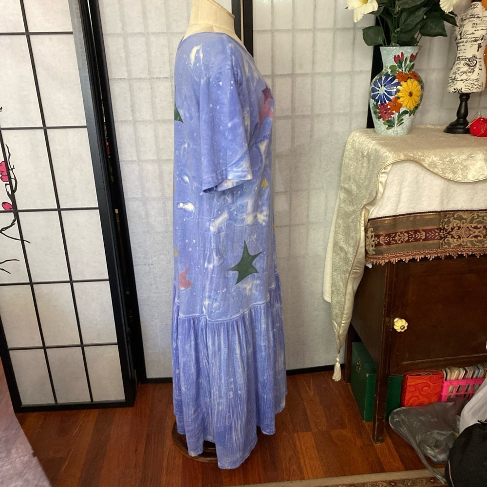 Sloop Jones Signed Dress 1 SZ Resort Wear Beachy Vacation Artsy Bohemian Midi - Picture 2 of 16